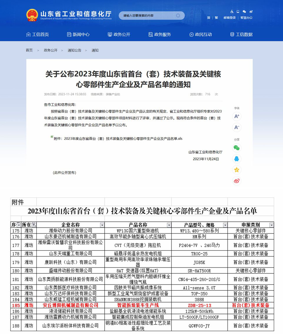 祝賀博陽機械“智能拆垛裝車線”入選省首臺套技術(shù)裝備